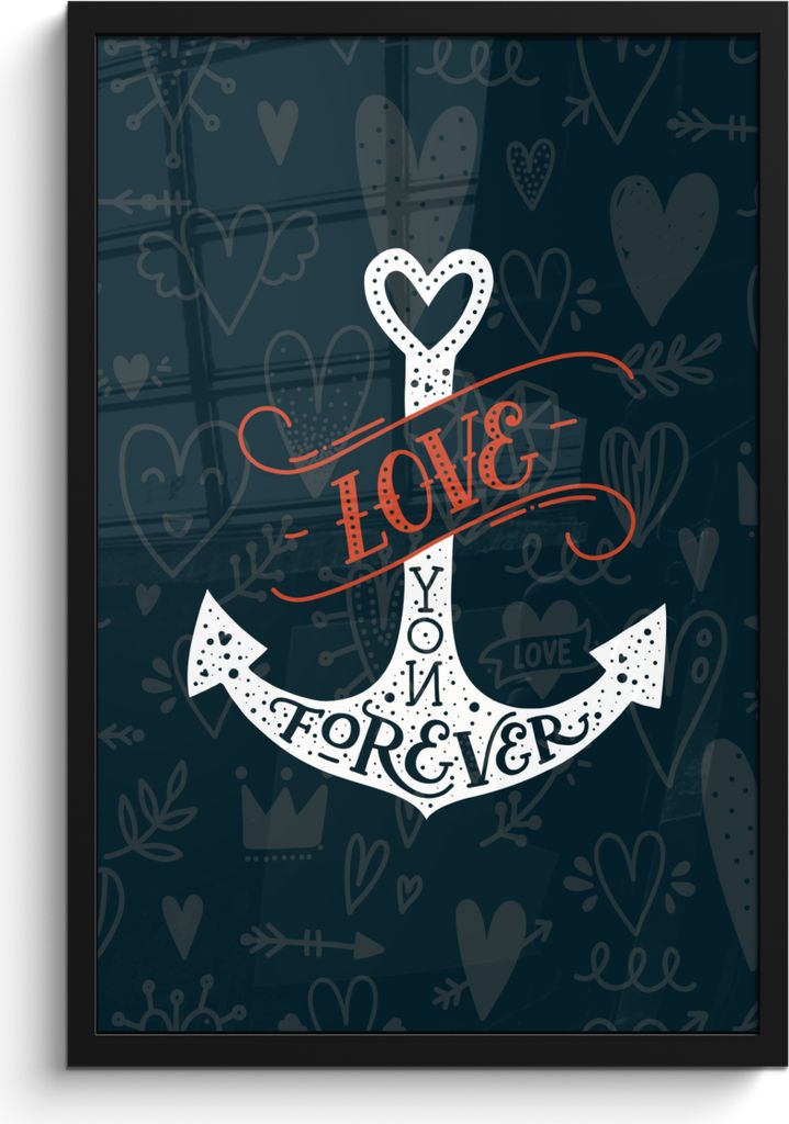 MuchoWow MuchoWow Gerahmtes Poster Liebe - Zitat - Herz - Jungen - Mädchen - Baby 40x60 cm - Poster mit zchwarzem Bilderrahmen - Papierdruck -...