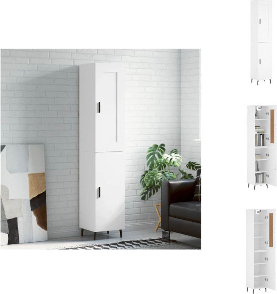 vidaXL Highboard Weiß 34,5x34x180 cm Holzwerkstoff - Sideboards