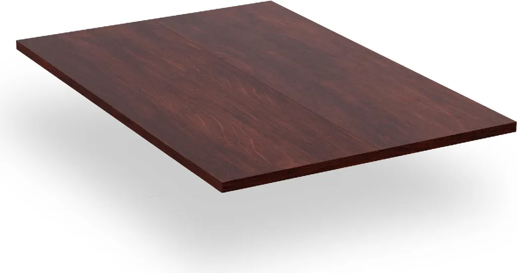 Plateau de table à manger rectangulaire 120x80cm bois finition teck