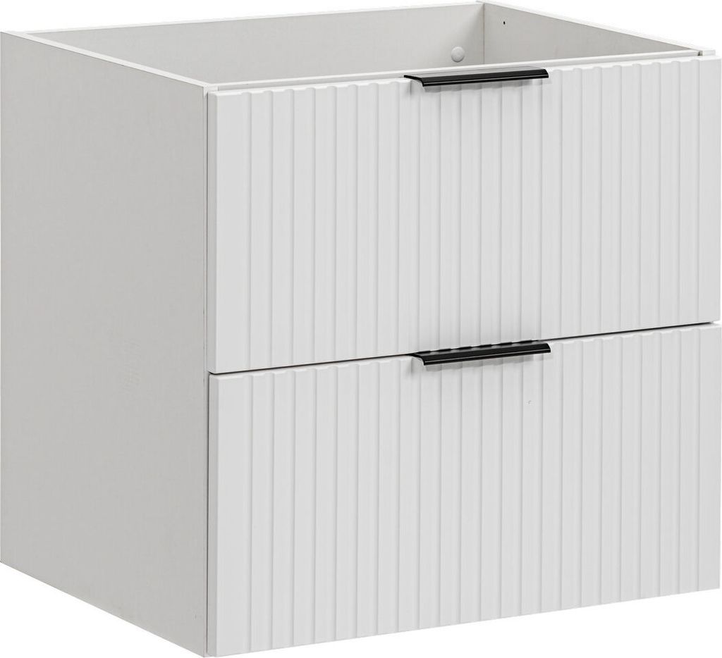 Skriňa pod umývadlo biela matná 80 cm ryhovaná 2 zásuvky Obrázok produktu 