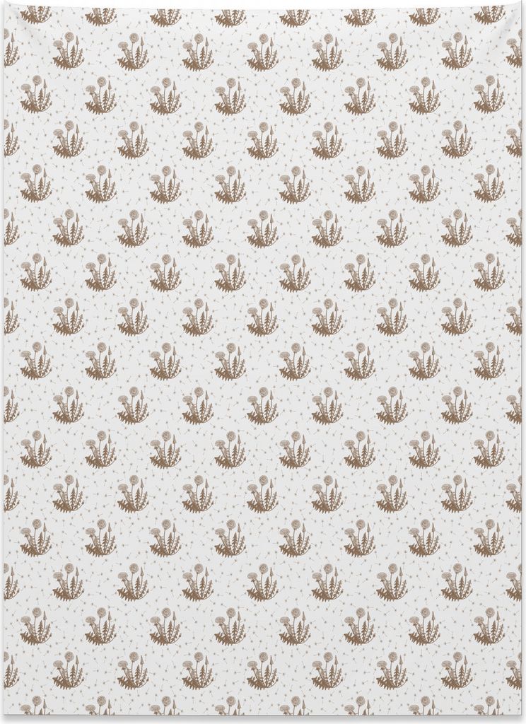 Abakuhaus Apotheker Wandteppich, Löwenzahn Botanik aus Weiches Mikrofaser Stoff Kein Verblassen Klare Farben Waschbar, 110 x 150 cm, Weiß Braun