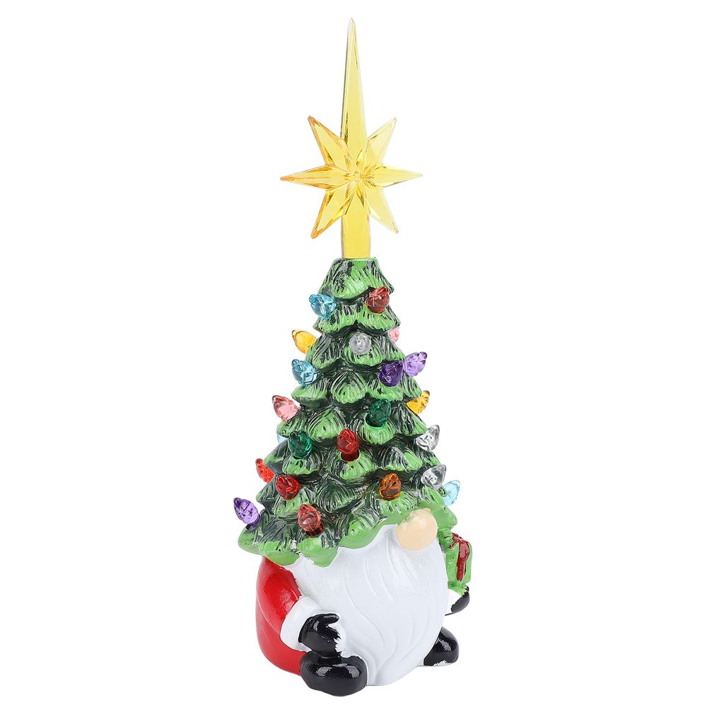 Xmas Tree Gnome Dekoration,Xmas Tree Dwarf Figur,Beleuchtete Xmas Resin Gnome,Xmas Tree Gnome Figur,Xmas Tree Dwarf Stress Relief Ornament,Xmas Tre...