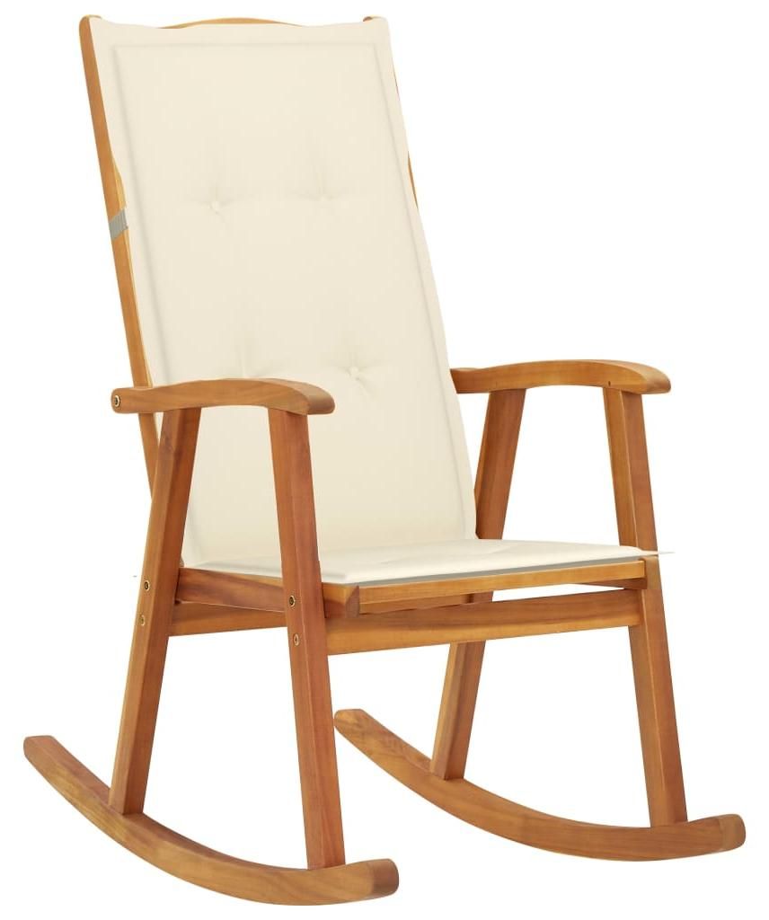 vidaXL 3064181 Rocking Chair with Cushions Solid Acacia Wood (311844+43181)
