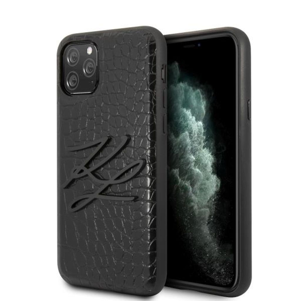 Karl Lagerfeld Apple Tasche KLHCN58CRKBK iPhone 11 Pro Hartschale schwarz/schwarz Croco