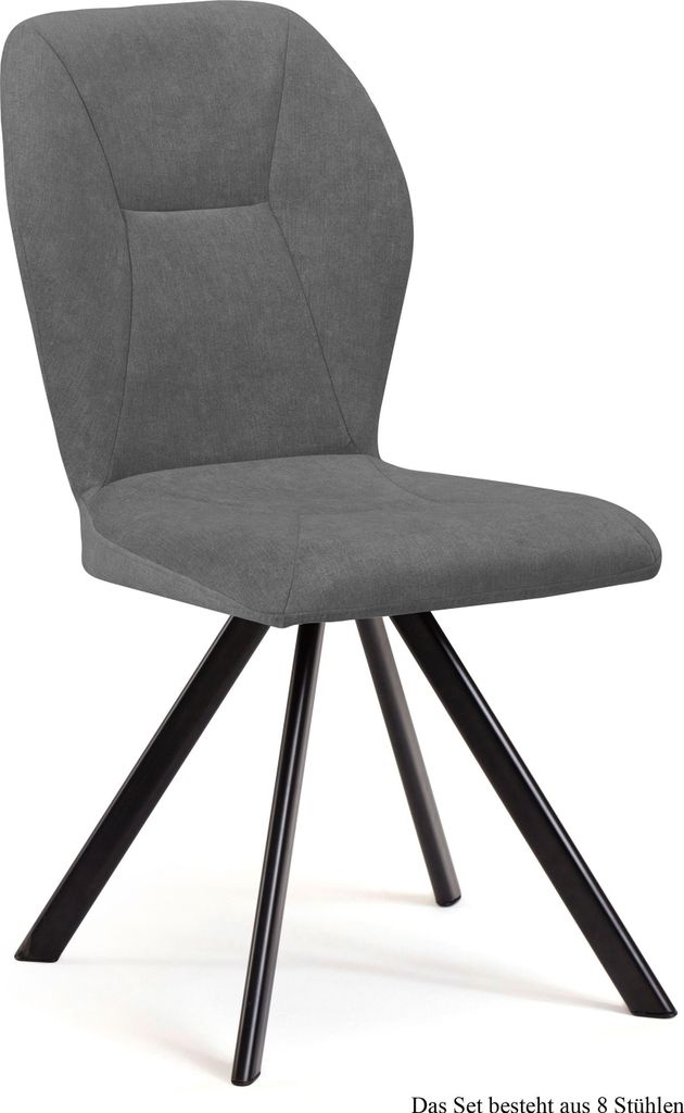 Esszimmerstuhl drehbar (8er-Set) Diana 51x92x60 Schwarz/Grau