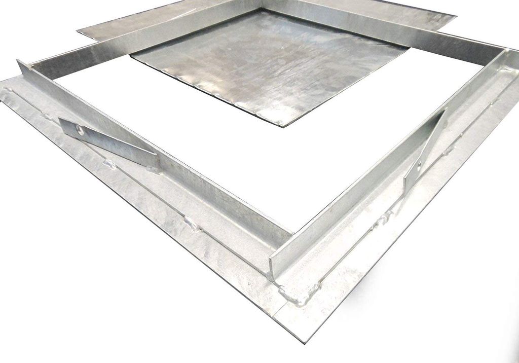 Kanalschacht Riffel Schachtdeckel mit Rahmen 100 x 100cm Produktbild 3