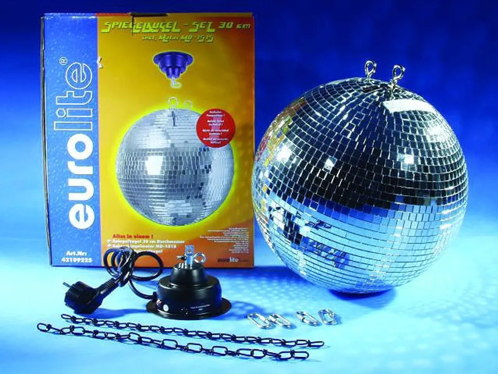 Boule à facettes de 30 cm et moteur rotatif pour éclairage de fête