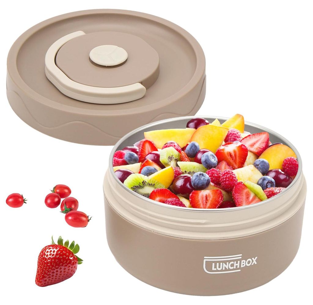 Thermobehälter, 420 ml Thermoschüssel mit großer Öffnung, Deckel und Lunchtasche, Thermo-Lunchbox aus Edelstahl 304 für Kinder, auslaufsichere...