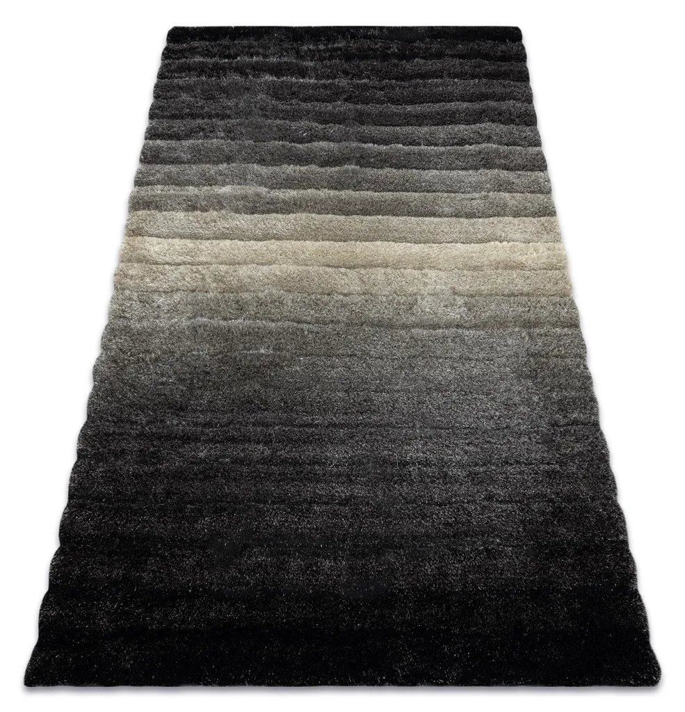 Tapis Design pour Salon Moderne Gris 120x160 cm FLIM Shaggy Stripes