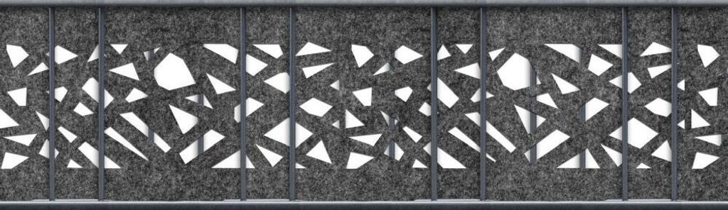 Doppelstab Sichtschutz zaun|zu Design-Vlies Streifen Nachbildung Graphic Zaunblende Anthrazit 2,6m