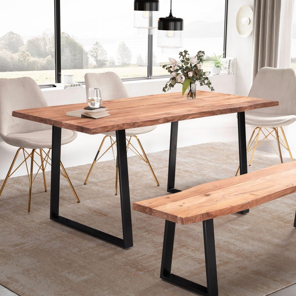 FineBuy Esszimmertisch 180 cm rechteckig Massivholz Akazie Produktbild 