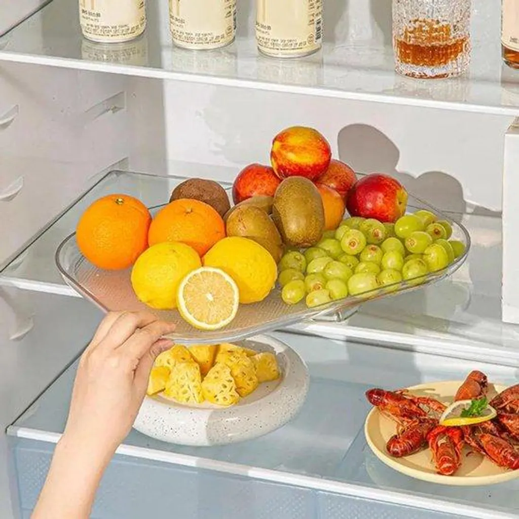 Lazy Susan Réfrigérateur - Boîtes de rangement rotatives pour Condiments
