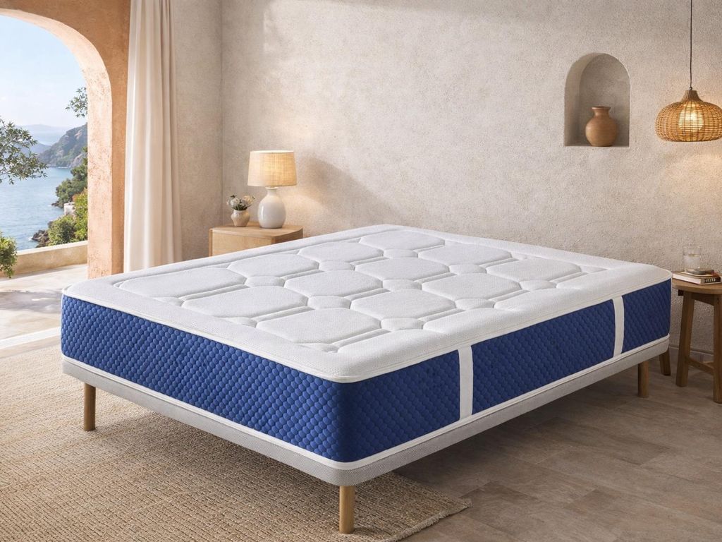 Taschenfederkernmatratze SONHO ZION SPRING LATEX 160x200 cm – Höhe 30 cm mit 2 cm Latex auf jeder Seite
