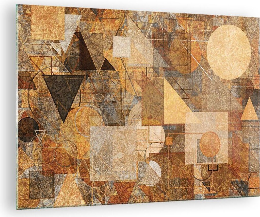 Bilder auf glas - Einteilig - Abstraktion Figuren Geometrisch - 70x50cm - Glasbilder - Wandbilder - Bilder - Wanddekoration aus Glas - Glas Bilder ...