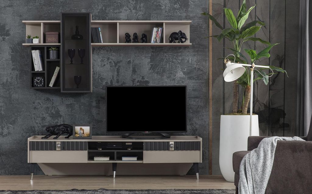 Exklusives Sideboard Modernes Regal TV-Ständer Holz Lowboard JVmoebel