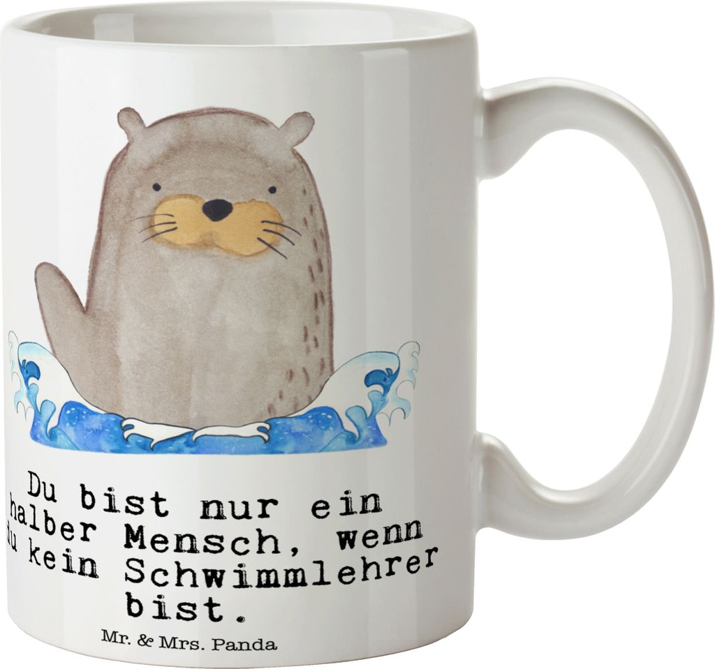 Mr. & Mrs. Panda Tasse Schwimmlehrer Herz - Weiß - Produktbild 