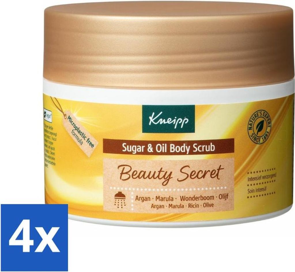 Kneipp - Körperpeeling - Zucker & Öl - Beauty Secret - 200 ml - Vorteilspack - 4 Stücke