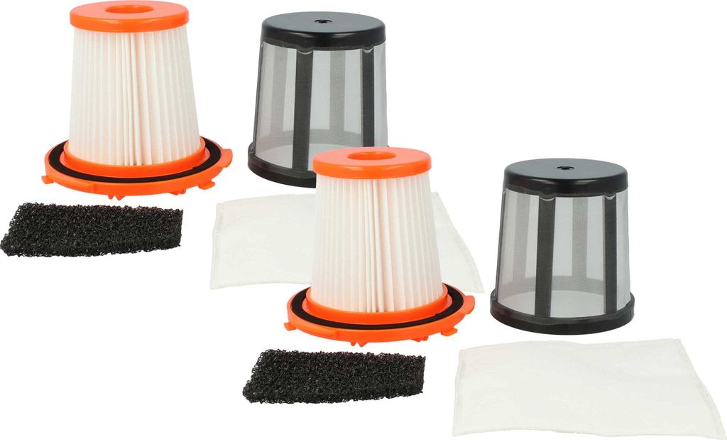 vhbw 2x Staubsaugerfilter kompatibel mit AEG Viva Flash AE 7366 Staubsauger - HEPA-Filter, Motorschutz-Filter, Mikrofilter Orange Schwarz Weiß