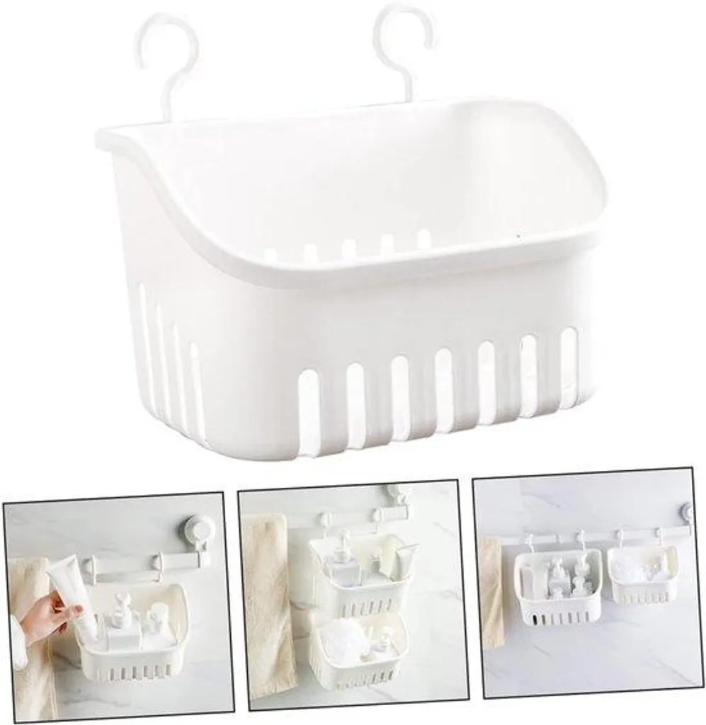 Lot de 2 supports muraux blancs pour salle de bain rangement serviettes
