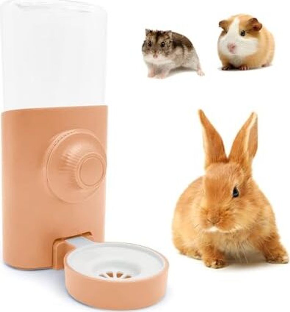 Automatischer Wasserspender Kaninchen [Rosa, 600ml] Hängend Haustier Trinkflasche Hasen Meerschweinchen Hamster Chinchilla Frettchen Käfig