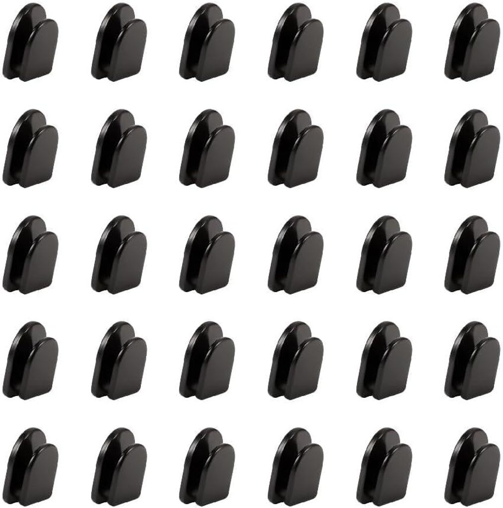 Set mit 30 unsichtbaren, schwarzen Klebehaken – Selbstklebende Wandhaken für Handtücher, Kleidung, Autoschlüssel – Ideal für Bad, Küche, S...