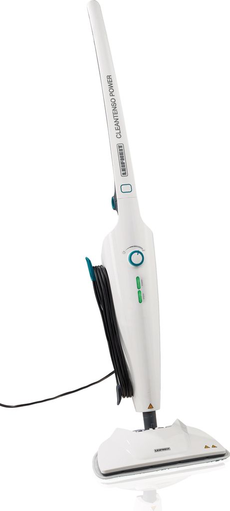 A white steam mop is shown against a white background.