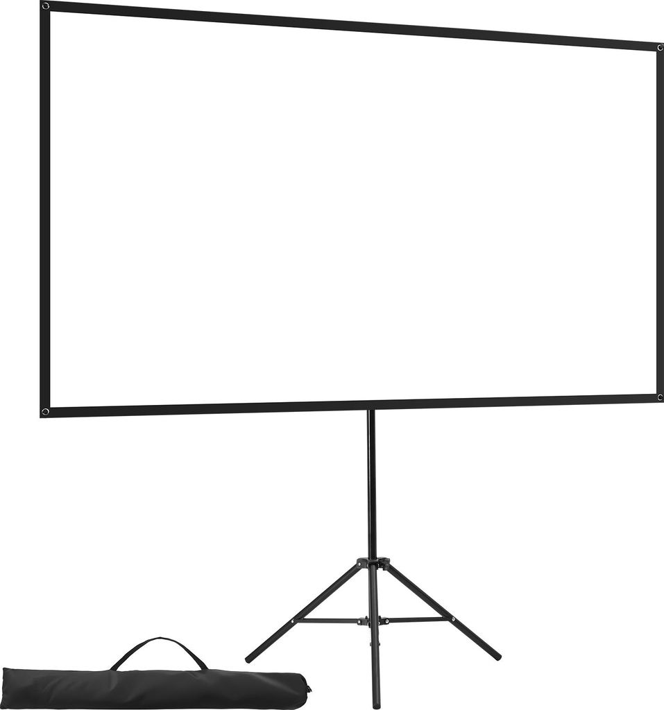 SucceBuy Projektionsleinwand mit Stativ (80 Zoll), 160° Betrachtungswinkel, 16:9 Format, 4K HD geeignet, tragbare Leinwand mit Transporttasche fü...