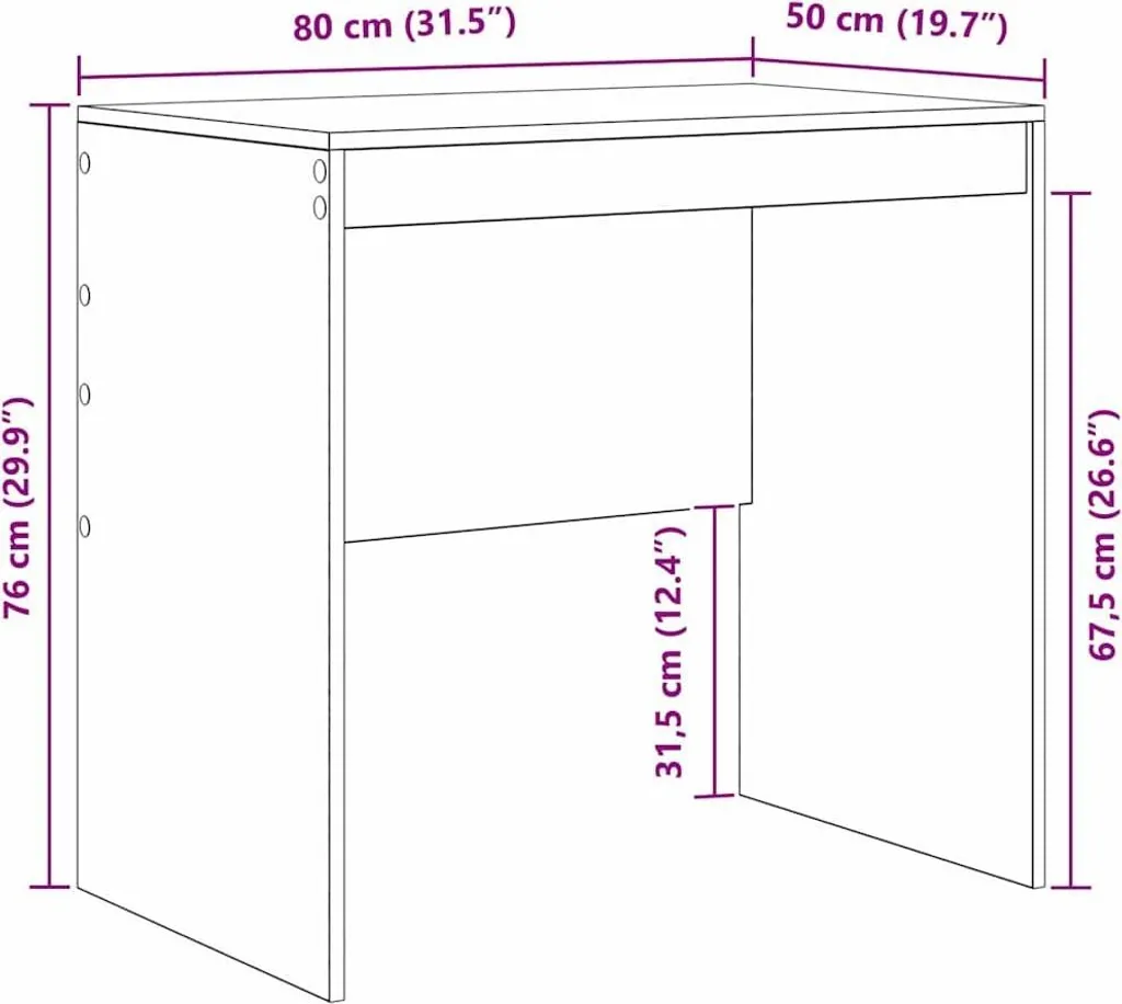 Scrivania per Bambini e Ufficio vidaXL Rovere Sonoma 80x50x76 cm - 10
