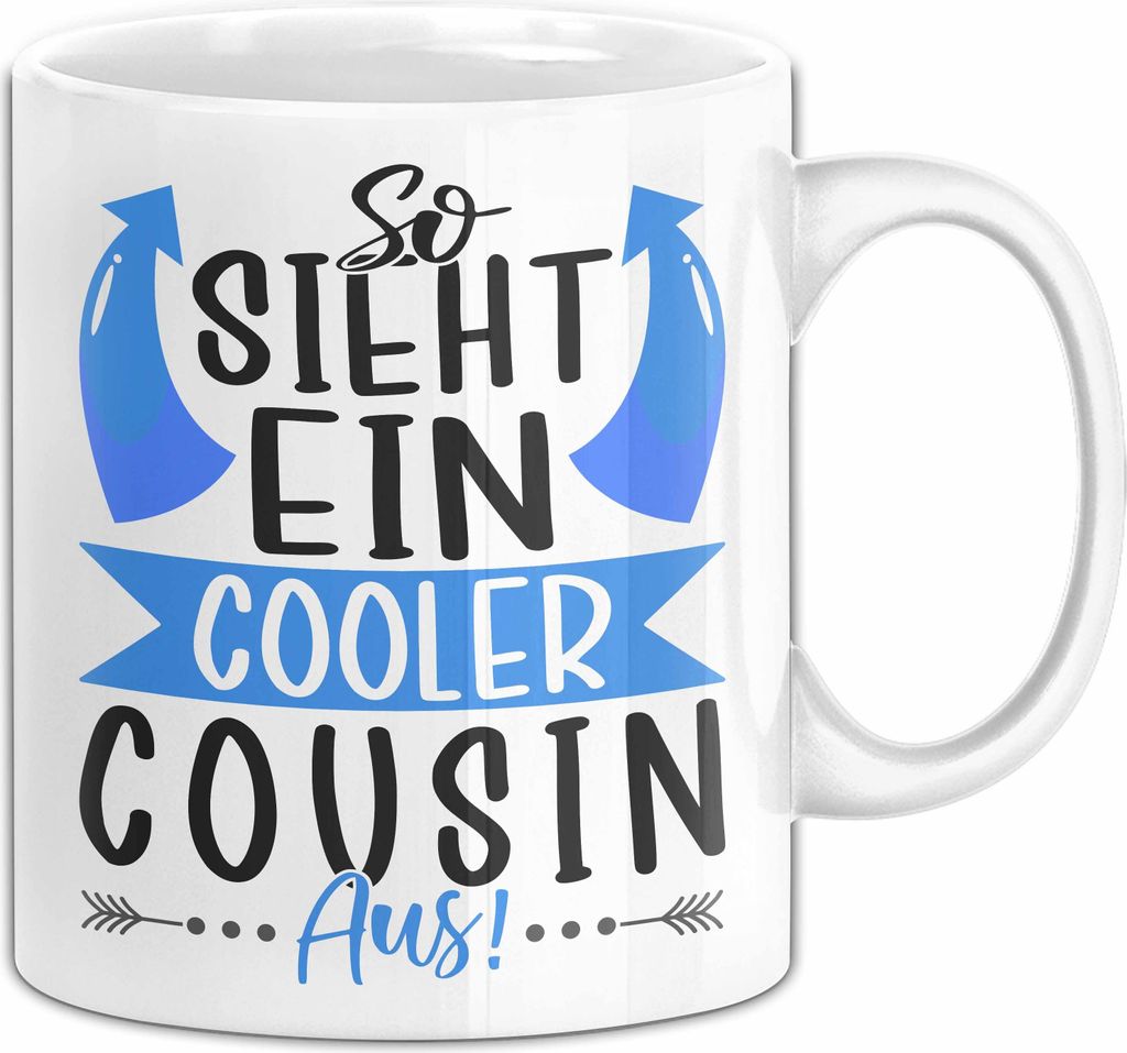Cousin Tasse Geschenk So Sieht Ein Cooler Cousin Aus Geschenkidee Bester Cousin Kaffee-Becher (Weiß)