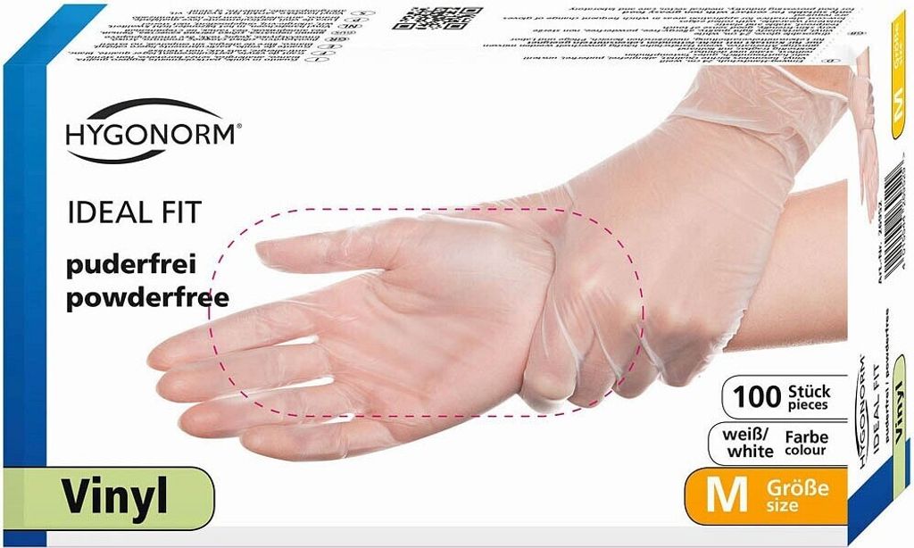 10x Hygonorm 26952 Vinylhandschuhe Ideal Fit transparent Immagine del prodotto 