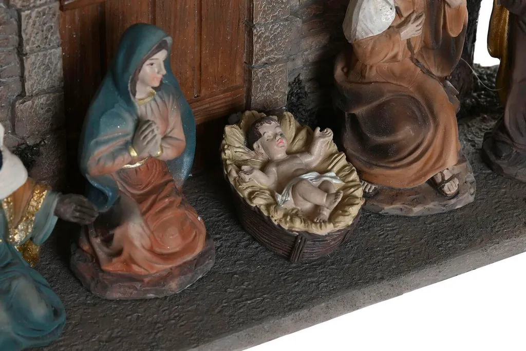 Crèche de Noël Colorée pour Décoration de Table - Ensemble de Santons - 3