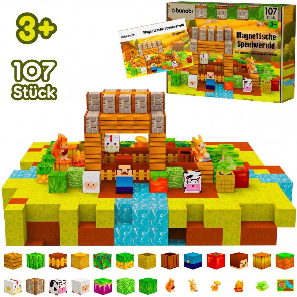 Bunobi Magnetisches Spielzeug Bauernhof, 107 Teile, Produktbild 