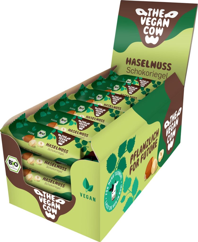 THE VEGAN COW - Schokoriegel Haselnuss 24x40g