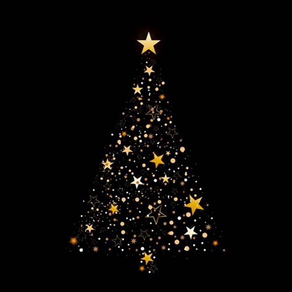 20 Servietten Glittering Christmas Tree on Black - Baum aus Produktbild 