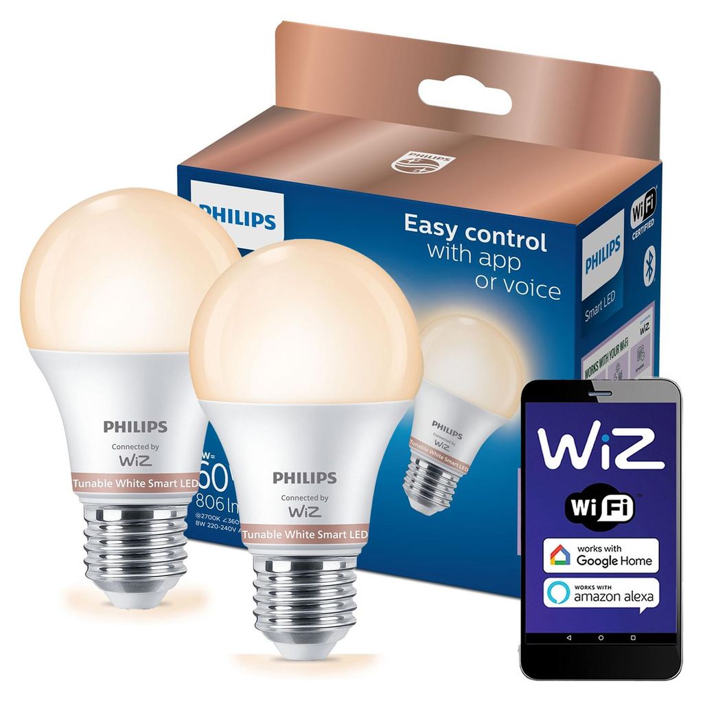 Philips Smarte LED-Lampe A60, E27-Sockel, 806 lm, Produktbild 