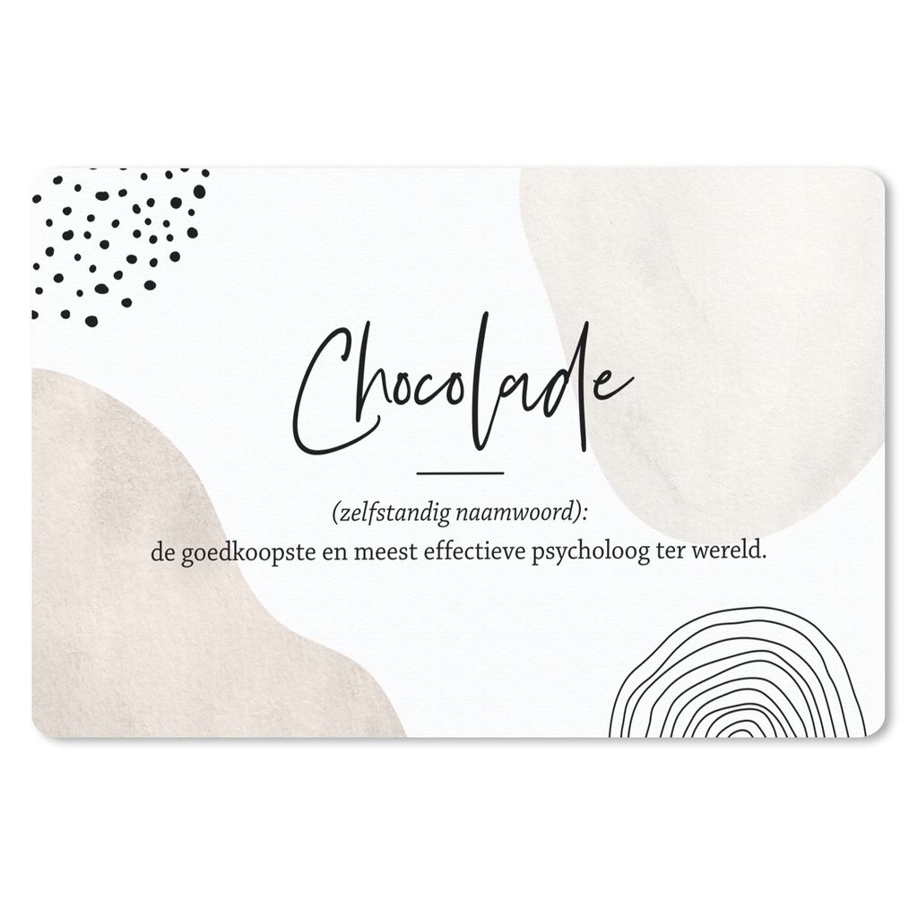 MuchoWow Mauspad Mousepad Sprichwörter - Schokolade - Zitate - Wörterbuch - Definition Schokolade 27x18 cm - Mousepads - Maus Mat - Pad - Mausu...