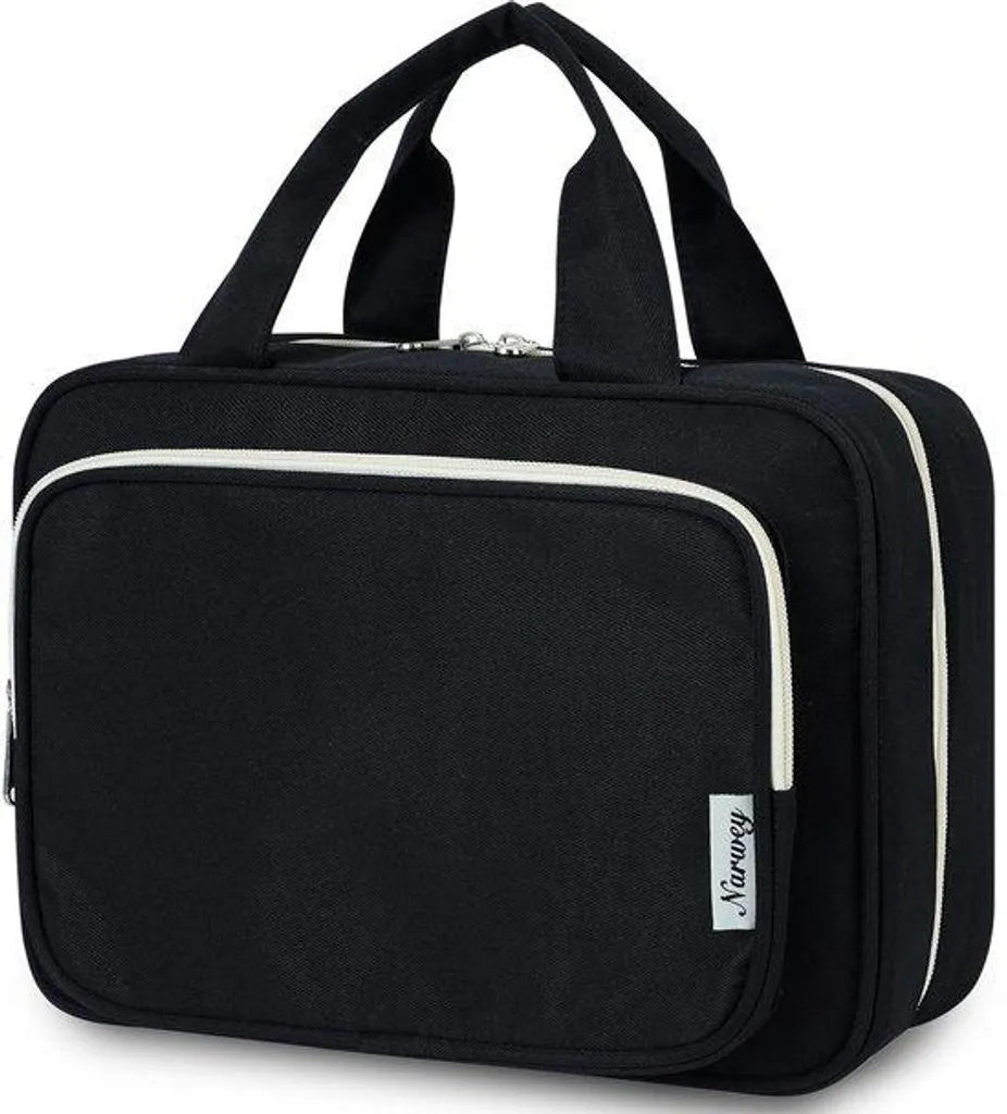 Grande trousse de maquillage noire pour femmes avec compartiments XXL
