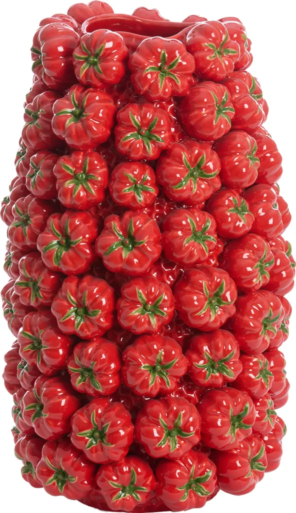 Vase en céramique pour fleurs hautes TAMINA rouge - Déco salon 52 cm