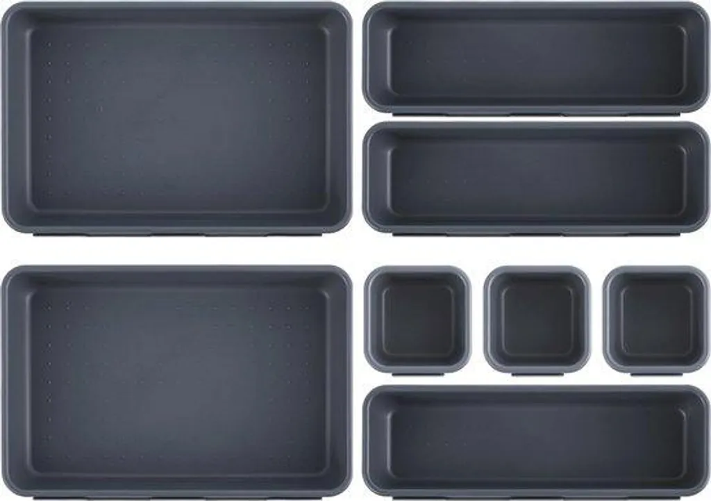 Organisateur de tiroir modulable lot de 8 bacs de rangement empilables