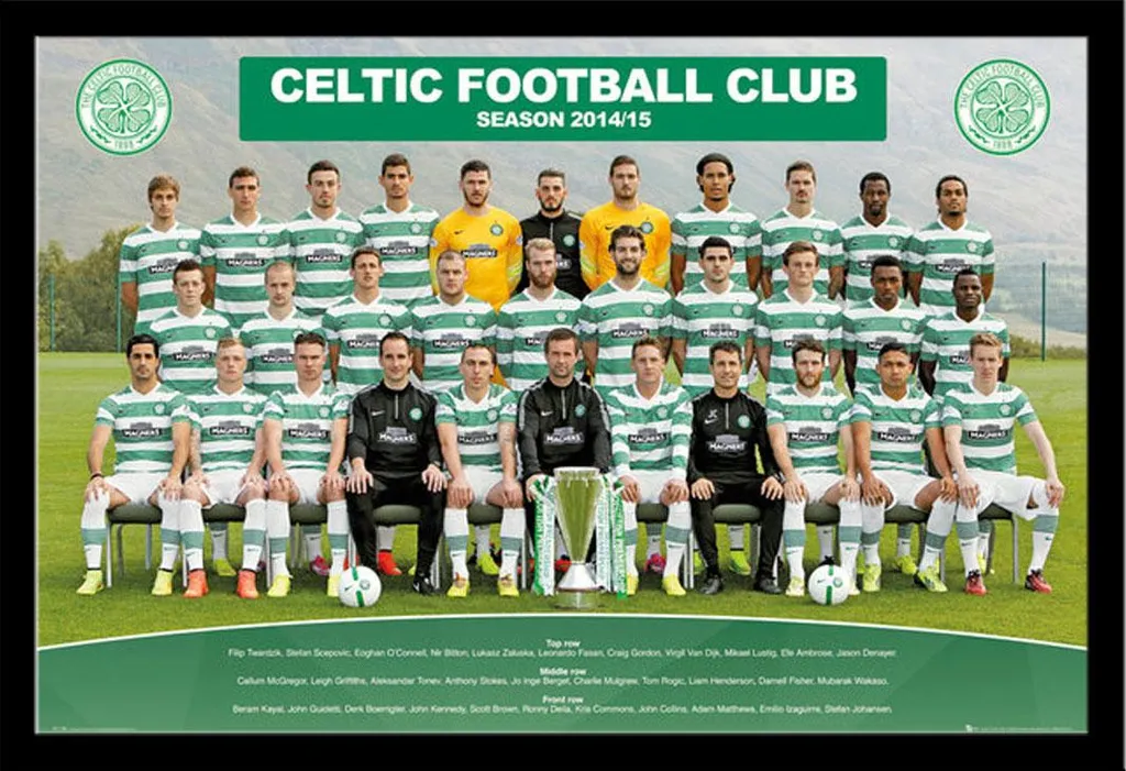 Poster Celtic 14/15 Cornice Rimovibile Nera - Shinsuke® Maxi MDF