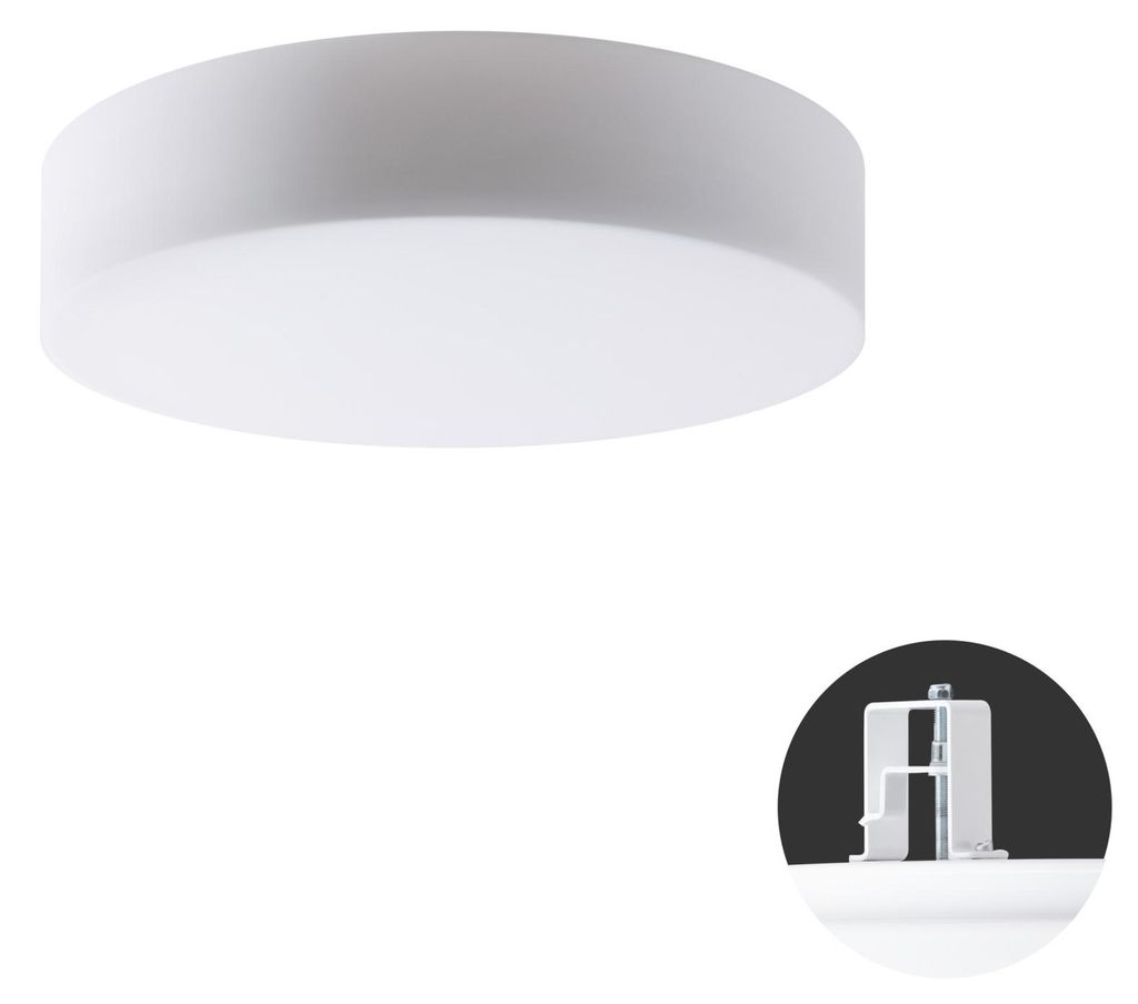 OSMONT ERI67159 ERIS V4 Decken-/Wandleuchte aus Glas, halb eingelassen, weiß, IP44, 3000 K, 52 W, LED, DALI