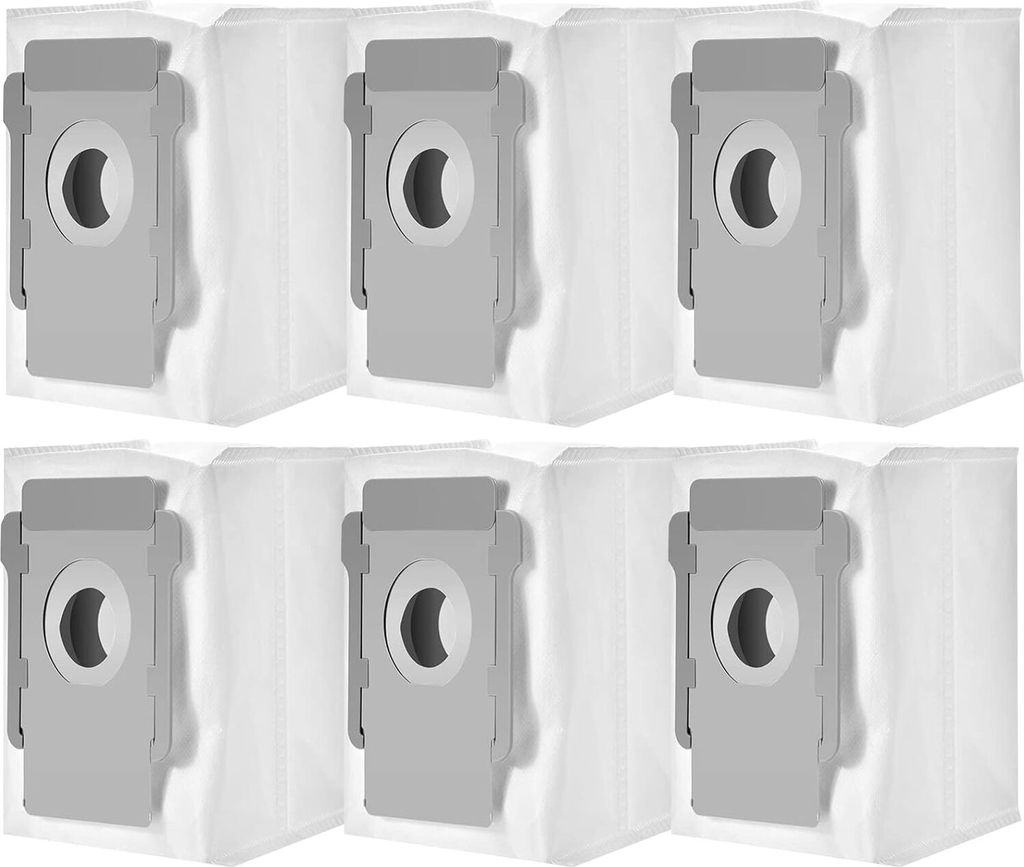 A set of six vacuum cleaner bags arranged in two rows of three.
