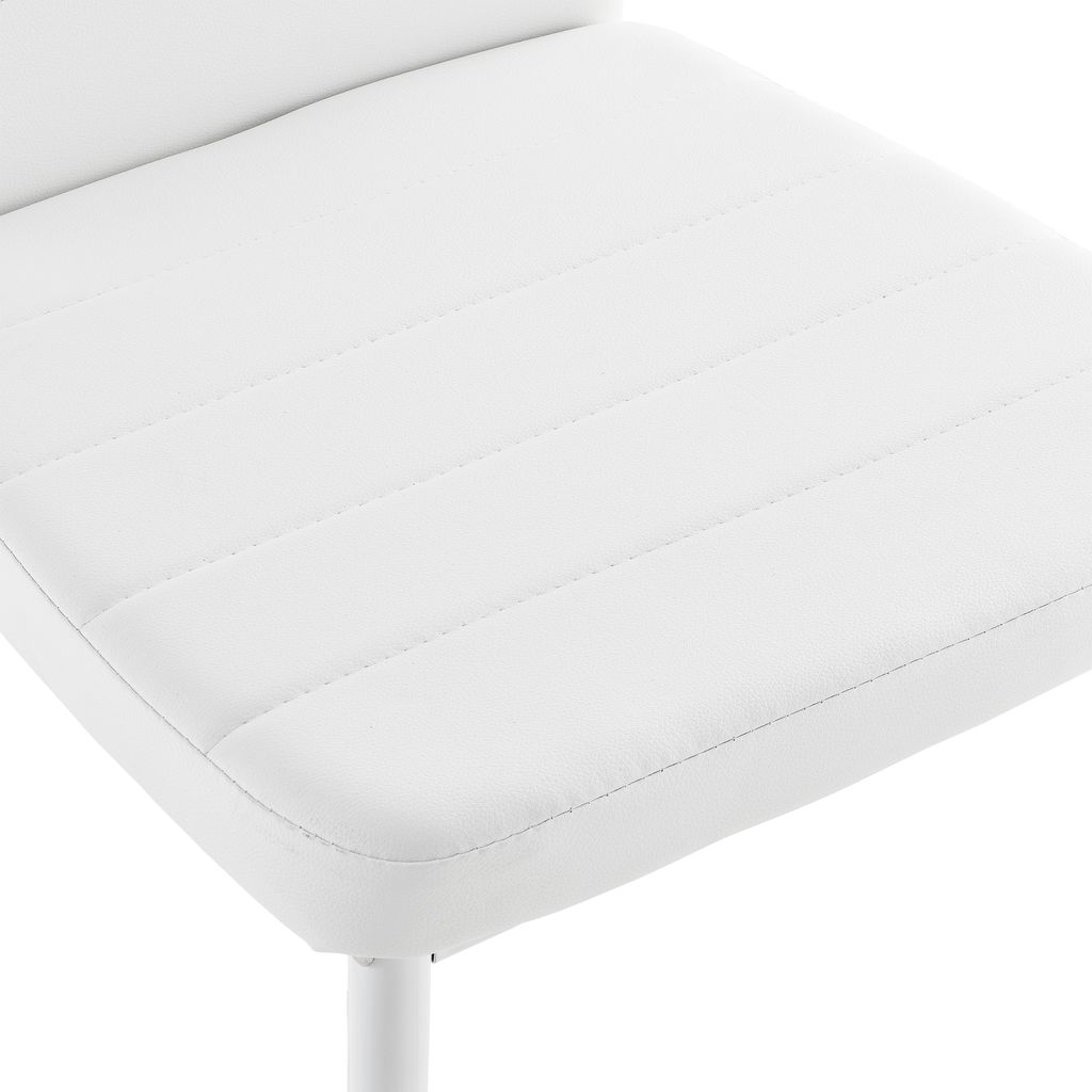 2er-Set Stühle weiß Hochlehner Esszimmer Kunst-Leder Produktbild 5
