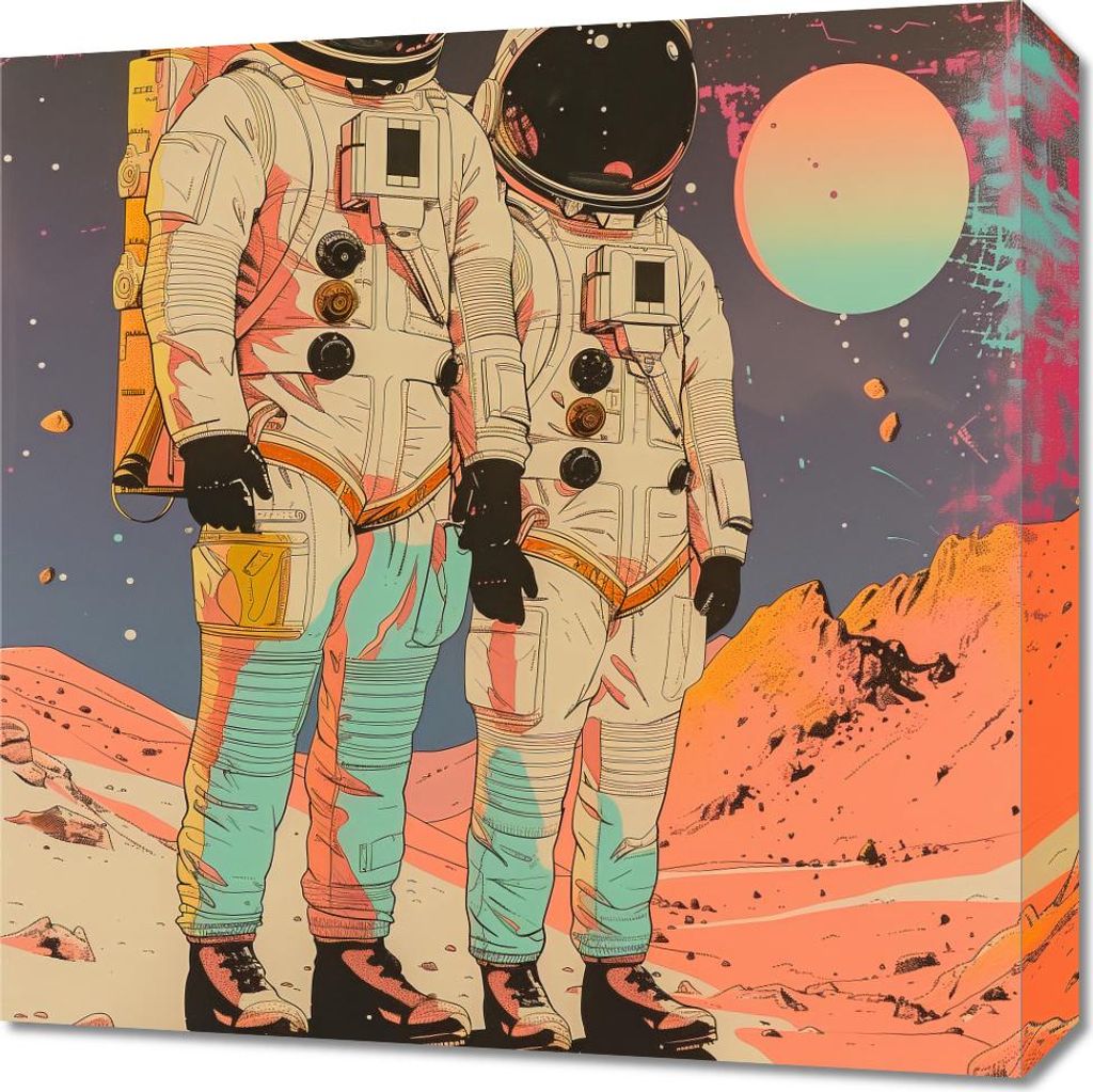 Bild 50x50cm Astronauten Kosmonauten