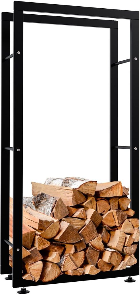 DELUKE Kaminholzregal innen Metall SATLO - für Feuerholz | Brennholzregal innen Kaminholzständer Kaminholzhalter Feuerholzregal Innen| Schwarz,...