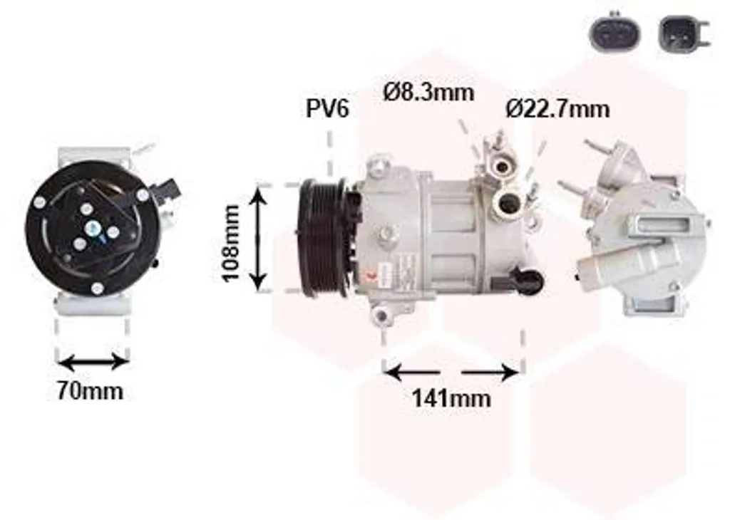 Compresseur de clim pour Ford Ecosport et Tourneo, fluide R1234yf