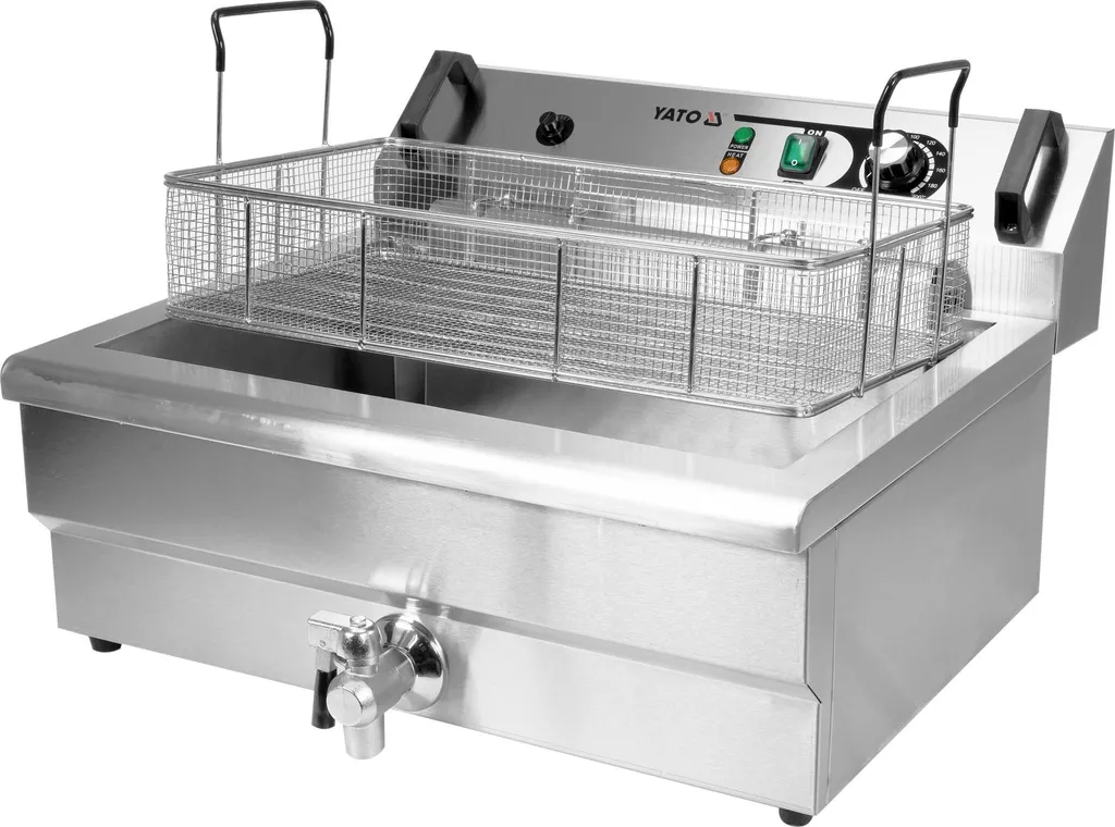 Friteuse Gastro 1x23L 6000W 380V - Friteuse Électrique Inox Haute Puissance