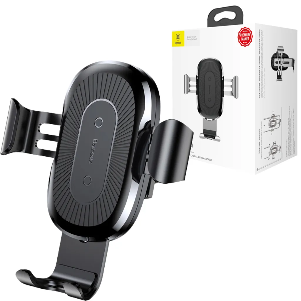Support Téléphone Voiture Chargeur Induction Qi Baseus pour Aération