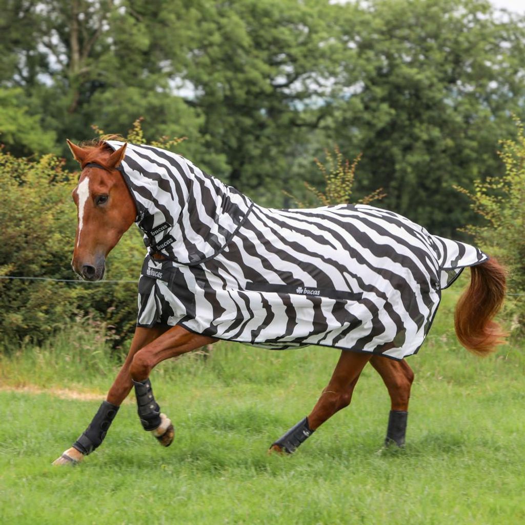 Bucas Fliegendecke Buzz-Off & Neck Insektenschutzdecke Zebra 130