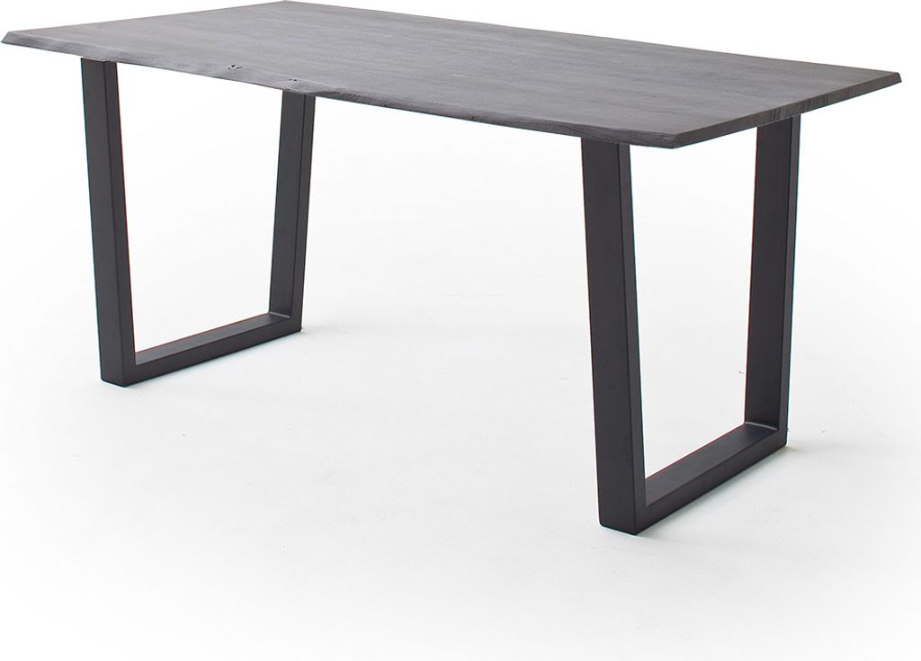 Esszimmer Tisch 160x90 cm, Akazie massiv, grau sandgestrahlt - COSENZA-06